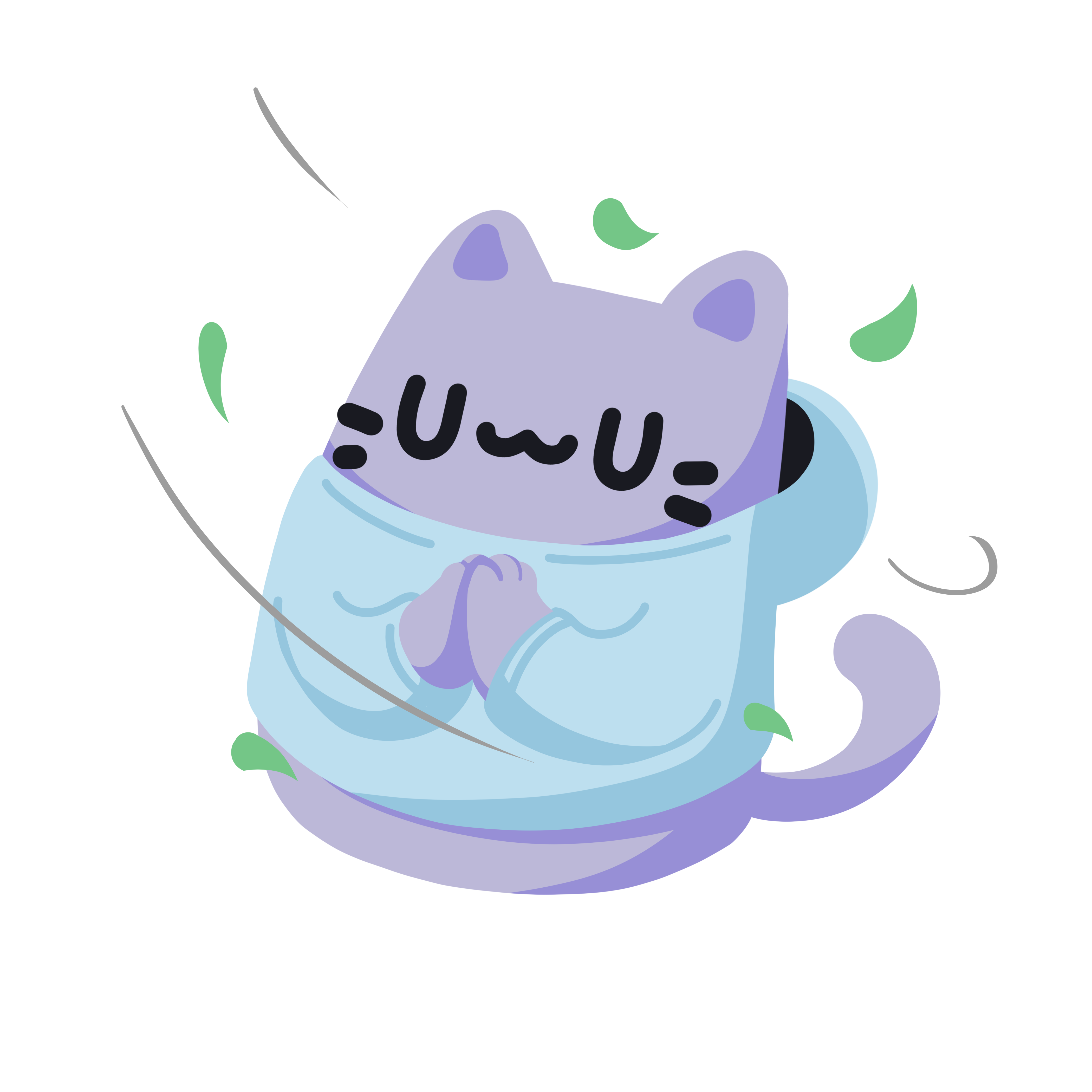 Olilo cat mascot relaxing
